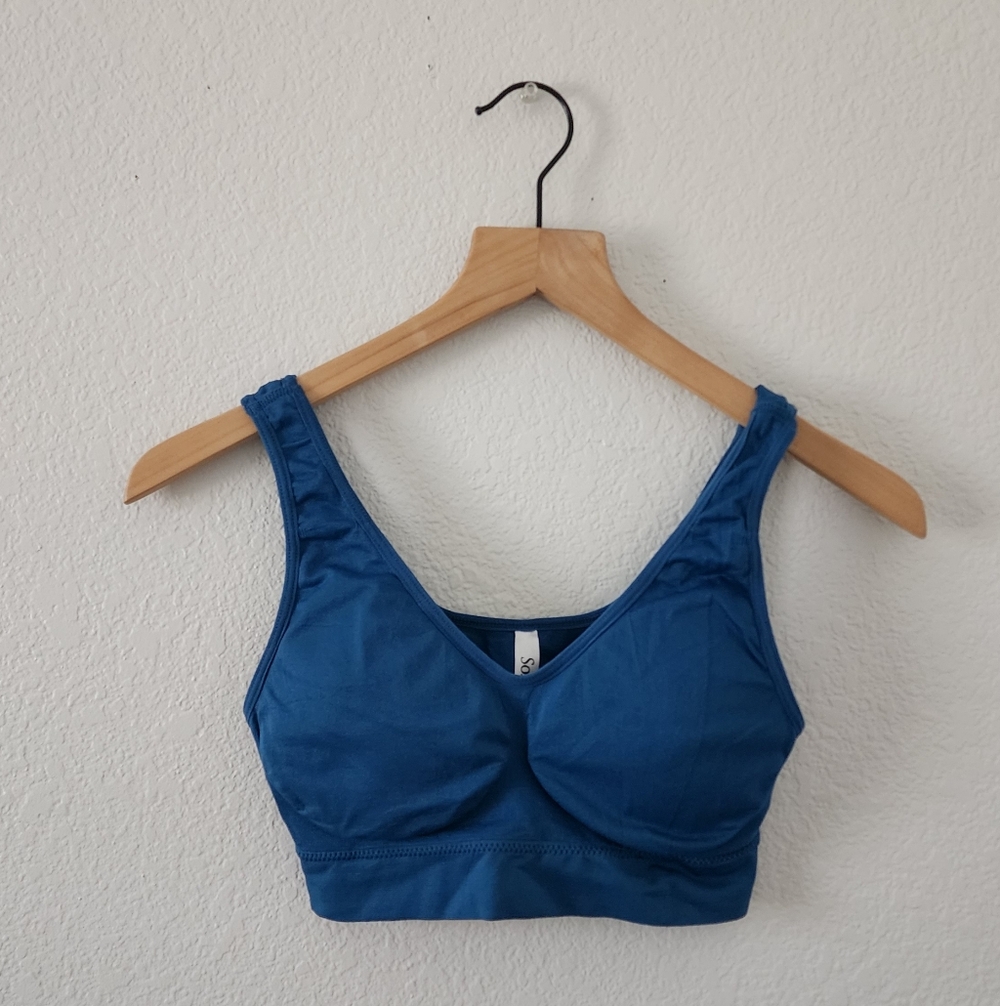 Sofra Women's Small Seamless Lightweight Yoga Activewear Everyday Wear Bra